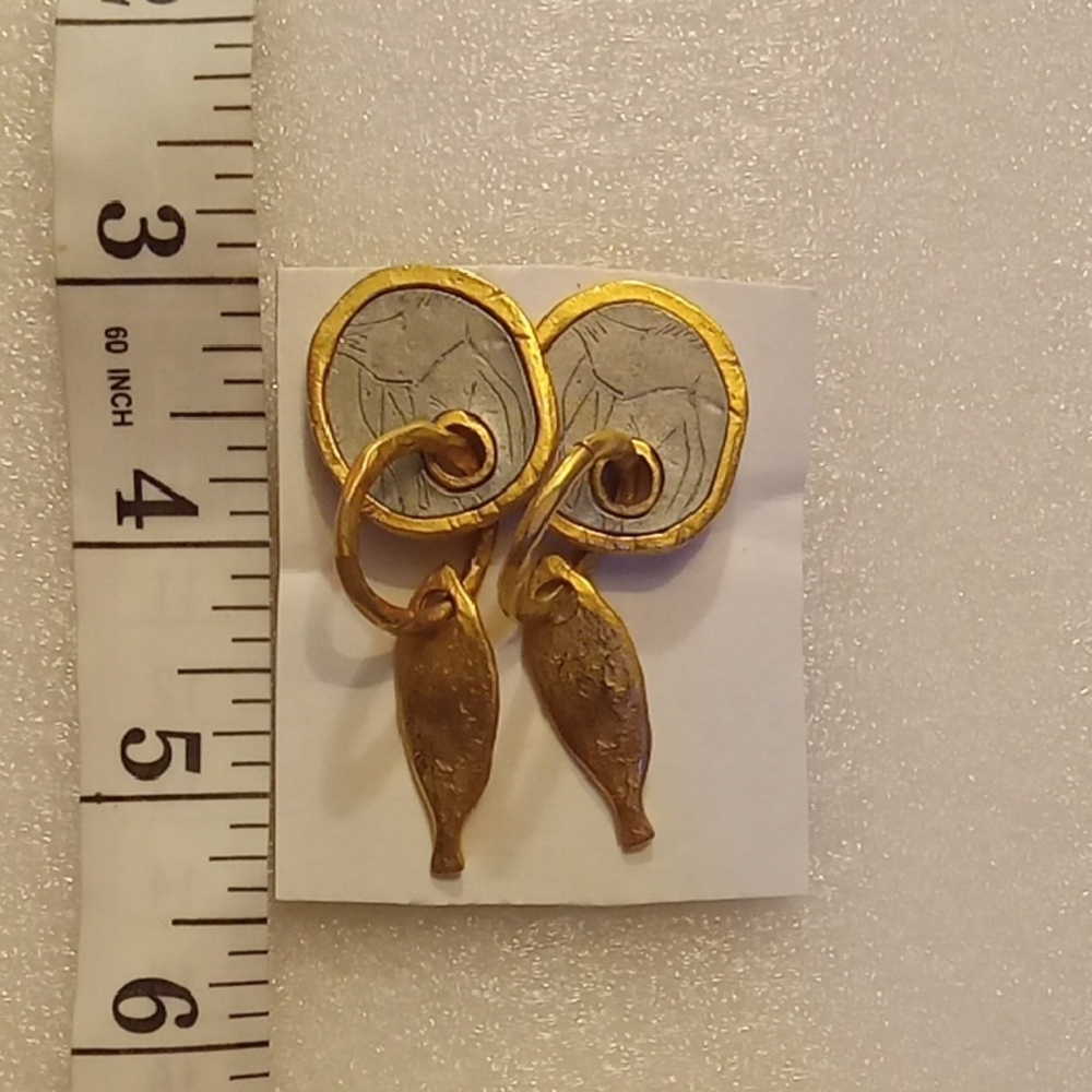 Gold and Silver Dangle Earrings